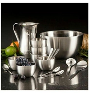 Saladeira Inox Silver com 2 Talheres + Conjunto Sobremesa com 12 Peças + Jarra Inox 1,5 L - La Cuisine