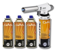 Kit C/4 Refil + Maçarico Portátil Com Regulagem Gourmet