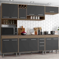 [AME R$1148] Cozinha Compacta 5 Peças, Balcão e Tampo Barcelona Poliman Móveis