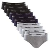 Kit 10 Cuecas Slip Mash Algodão Elástico Branco/Preto/Azul/Cinza