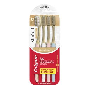 Escova Dente Colgate Slim Soft Gold 4 Unidades