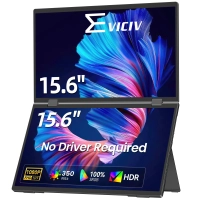 【DoBrasil】 Monitor dobrável EVICIV 15,6” - Display portátil duplo com USB C HDMI