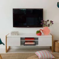 Rack Square Branco E Mel 139 Cm | R$571