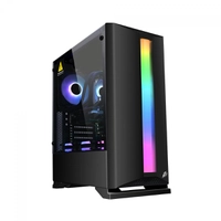 Gabinete Gamer 1STPLAYER R6, Mid Tower, Vidro Temperado, ATX, Black, Sem Fonte, Sem Fan