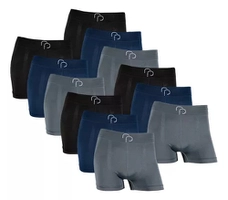 Kit Com 12 Cuecas Boxer Masculina Adulto Basica Sem Costura