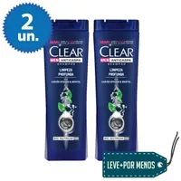 Leve Mais Pague Menos: 2 Shampoos Anticaspa CLEAR Men Limpeza Profunda 400ml 24,90