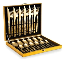 Kit Faqueiro Eps-158 Dourado Inox 24pçs com Maleta
