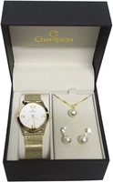 Kit Relógio Champion Feminino + Colar e Brincos Cn29098w