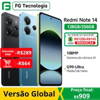 【DoBrasil】Smartphone Xiaomi Redmi Note 14 128GB / 6gb com 5500mAh Amoled 120Hz 108mp Helio G99-Ultra