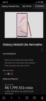 Smartphone Galaxy note 10 lite [R$1799]