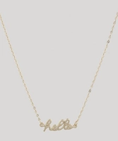 Colar feminino duplo folheado "hello" dourado R$13