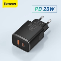 Carregador usb Baseus 20w suporte tipo c pd carregamento rápido duplo | R$73