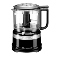 Mini Processador de Alimentos KitchenAid Onix Black com 02 Velocidades, Capacidade de 0,8 Litros - KJA03BEANA - 110V