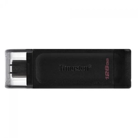 Pen Drive Kingston 128GB, DataTraveler 70 USB-C 3.2 Gen 1, Preto - Para Smartphone, Tablet e PC