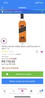 [C. OURO] WHISKY JOHNNIE WALKER BLACK LABEL 12 ANOS - 1L | R$119