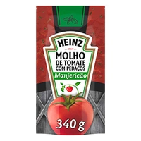 HEINZ - Molho de Tomate com Pedaços, Sabor Manjericão, Sachê 340g