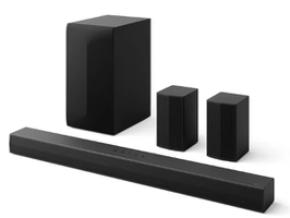 LG Home Theater Soundbar S60TR com alto-falantes traseiros e som surround com configuração de canais 5.1