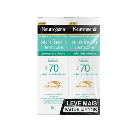 Protetor Solar Facial Neutrogena FPS 70, 2x40g