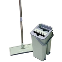 MOP LAVA E SECA C/CABO EXTENSÍVEL INOX 1,25m C/BALDE PLÁSTICO 5L E REFIL DE MICROFIBRA