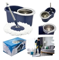 Mop 360 Giratório com Balde Inox 12L Azul Escuro
