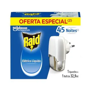 RAID, x2 Unidades, Repelente Elétrico Líquido 45 Noites, Aparelho e Refil de 32,9ml