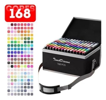 Kit Canetas Marcadoras Dupla Ponta 168 Cores