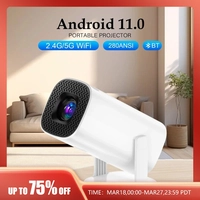 [Taxa Inclusa/Moedas] Projetor Portátil P30, Android 11, Wi-Fi: 2.4gHz/5.8GHZ, Bluetooth 5.0, 280 ANSI, Suporte 4K UHD