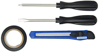 Kit 4 Peças: 2 Chaves, Estilete e Fita Isolante