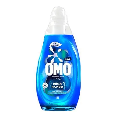 (R$ 16,92 +por- / REC) Lava Roupas Líquido Omo Ciclo Rápido 1,4L