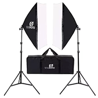SOU FOTO Kit de Iluminação Softbox Duplo Para Estúdios Fotografia e Video | 2x Softboxes 50x70cm, 2