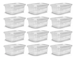 Pote com Trava Vasilha Erca Plast Micro e Freezer 750ml Reutilizável Cor Transparente Premium 12 unidades