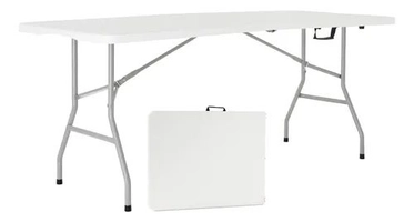 Mesa Dobrável Portátil 1,80m com Alça Branca