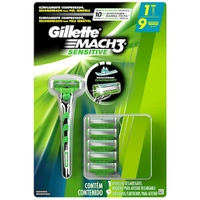 Barbeador Descartável Gillette Mach3 Sensitive - 9 Cargas