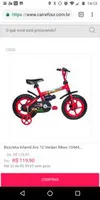 Bicicleta Infantil Aro 12 Verden Bikes - Vermelha e Preta | R$120