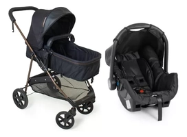 Carrinho bebê Conforto Passeio Moisés Napoli Galzerano Preto