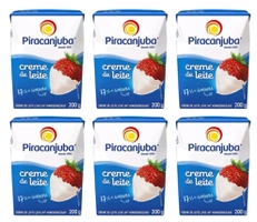 [R$ 2,88 CADA] Kit 6 Creme de Leite Integral Piracanjuba 200g