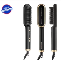 Escova Alisadora Mondial Black Gold Argan EA06 Cabo Giratório 230°C - Bivolt