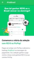 [PicPay] Ganhe R$10.00 se o Brasil vencer domingo