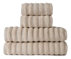 Jogo De Toalha Volumosa 4 Peças Jacquard 100% Algodão