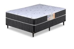 Cama Box Casal Conjugado Granada Umaflex Preto / Branco Flor | R$384