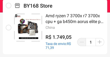 Amd ryzen 5 3600 + ga b450m aorus elite terno am4 | R$1698