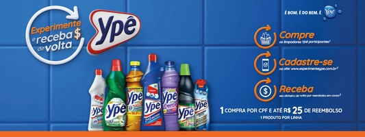 R$25 do seu dinheiro de volta comprando produtos Ypê | Promoção EXPERIMENTE YPÊ
