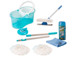 Rodo Mágico Com Balde + Toalha Mágica + Rodo Limpa Vidro