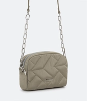 Bolsa Transversal com Textura Matelasse e Alça Corrente Verde