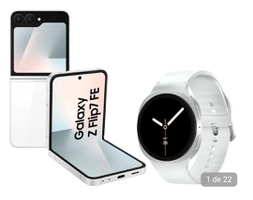 Samsung Galaxy Z Flip7 FE 5G 128GB Branco e Galaxy Watch8 40mm