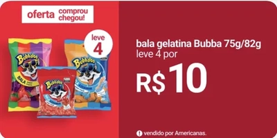 [Leve 4 por R$10] Bala Macia Gelatina Bubbaloo 75g/82g