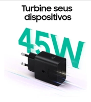 Carregador Rápido 45W com Cabo USB-C Preto