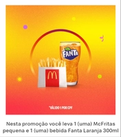 [PEÇA E RETIRE] Batata P + Fanta 300 ml GRÁTIS