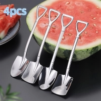 Conjunto De 4 Colheres De Aço Inoxidável Portáteis, Criativas Para Sobremesa, Melancia E Sorvete De Frutas