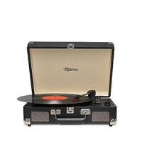 RAVEO - Vitrola Chrome Black com Usb e Bluetooth, Rádio, Bivolt, Madeira